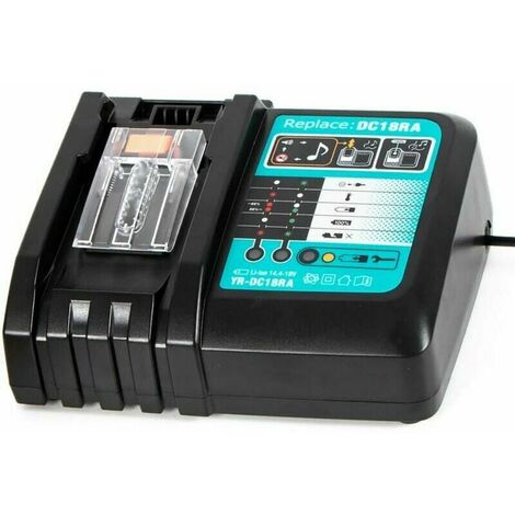 DC18RC 14.4V-18V 3A Chargeur Rapide Chargeur de Remplacement pour Makita DC18RA DC18RD Batteries pour BL1860B BL1850B BL1840 BL1830 BL1820 BL1430 BL1440 BL1450