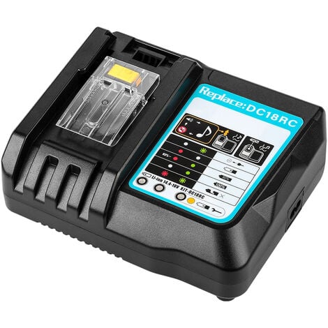 DOC&ET² DC18RC Chargeur pour Makita 14.4V 18V Batterie BL1860B BL1860 BL1850B BL1850 BL1840B BL1840 BL1415 BL1430
