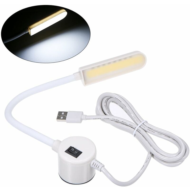 Asupermall - Dc5 V 6W Cob Machine a Coudre Lampe De Base Fixe Flexible Bendable Tube Goose Neck Conception Des Taches Menageres Menagers Devoirs