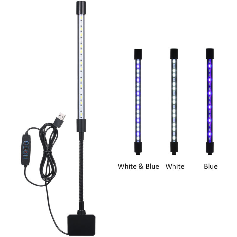 Asupermall - Dc5V 7W 18 Led Bande Clip Aquarium Lumiere Amenagement Paysager Design Alimente Par Usb, Noir
