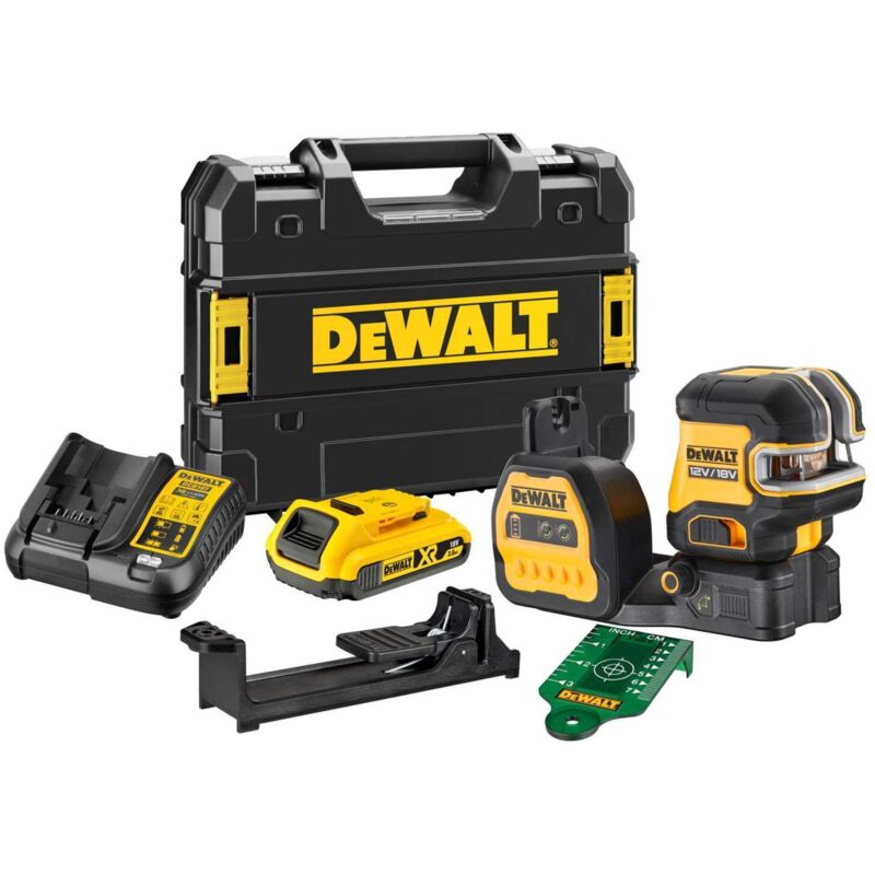 Dewalt DCE825D1G18 Laser croix à 5 points 12V 18V 2Ah coffret tstak