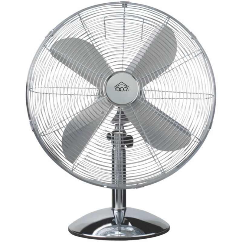 Dcg Grau Ve1616 Tischventilator Aus Verchromtem Metall Durchmesser 40 Cm