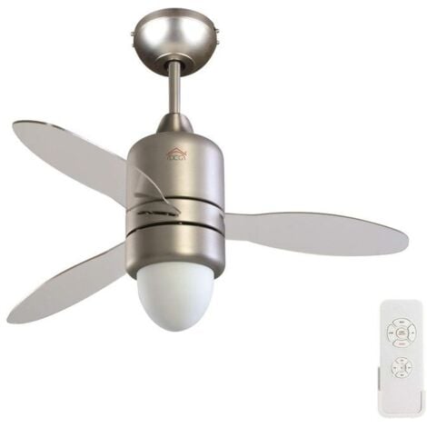 DCG VECRD65TL – Ventilatore a soffitto, diametro 107 cm, 3 velocita', 3 pale trasparenti, luce integrata, telecomando, 60 W, Trasparente