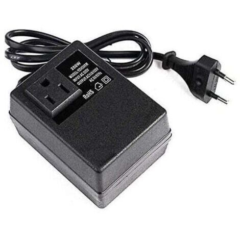 Dciustfhe Tension : 200 W - Transformateur : 220 V à 110 V - Prise européenne.