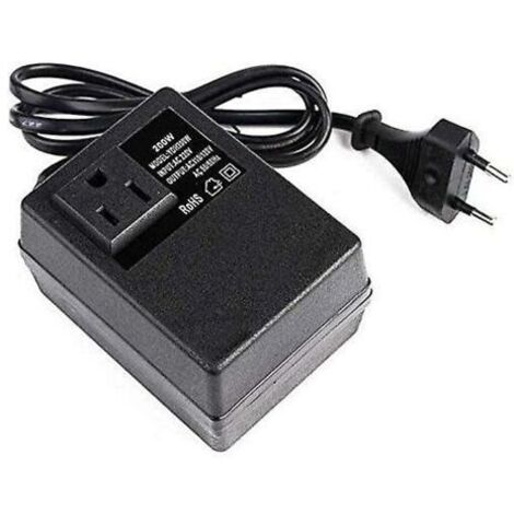 Dciustfhe Tension : 200 W - Transformateur : 220 V à 110 V - Prise européenne.