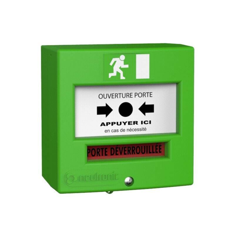 Neutronic - Déclencheur manuel Vert 2 contacts étanche ip 65 4714V3C