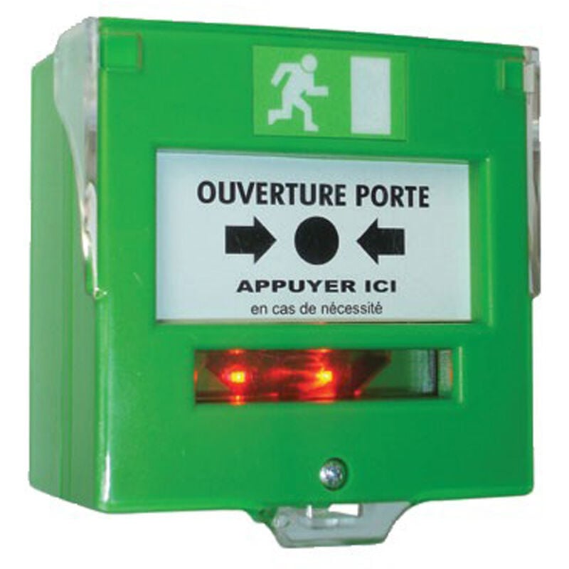 Neutronic - Déclencheur manuel Vert 2 contacts avec led et buzzer 12A 27VCC 4712V3C