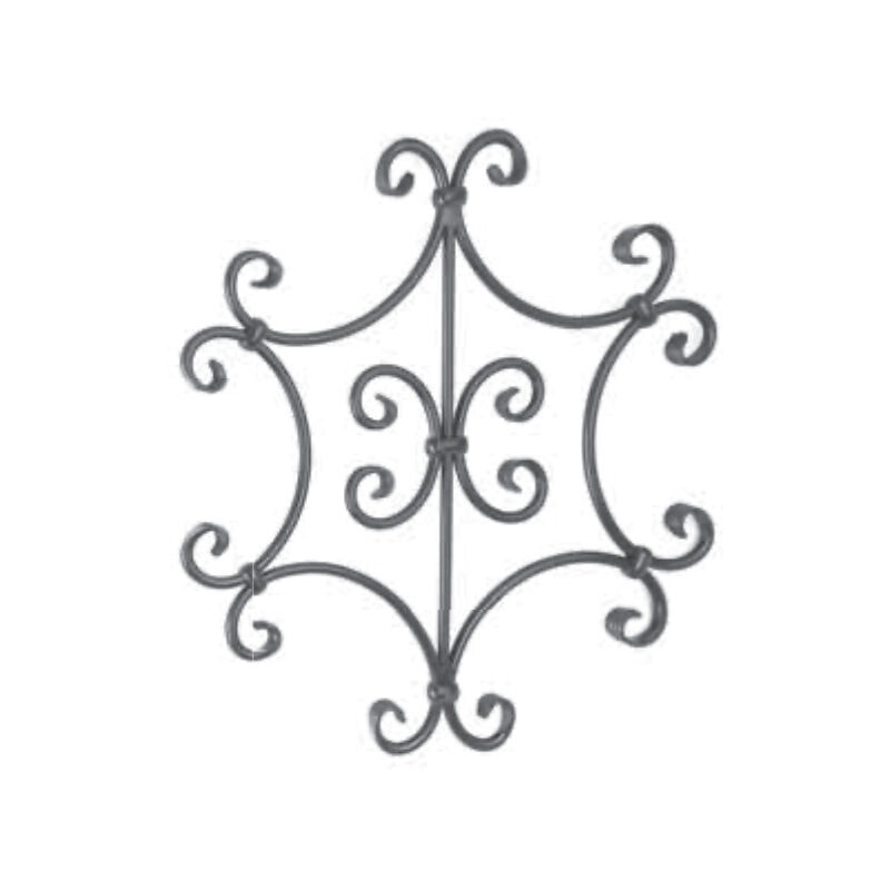 Décor composé de 8 volutes en c - Hauteur 500x500mm section en rond de ø14mm - Fer forgé - à souder Deco Fer Forge