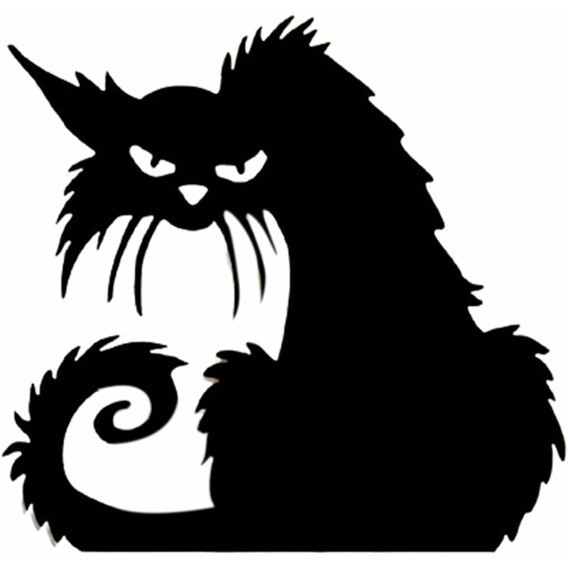 Décoration de chat en colère Silhouettes de fer Ornement de jardin Décoration d'intérieur et d'extérieur, Piquet de silhouette d'animal en métal, Art