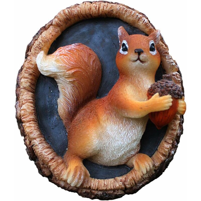 Xinuy - Décoration de Jardin de Sculpture d'écureuil, décoration de Jardin de Sculpture d'arbre, écureuil élégant d'alerte de Conception de Jardin