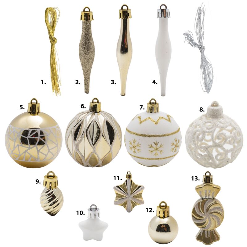 Werkapro - Décoration de sapin 73 pcs champagne