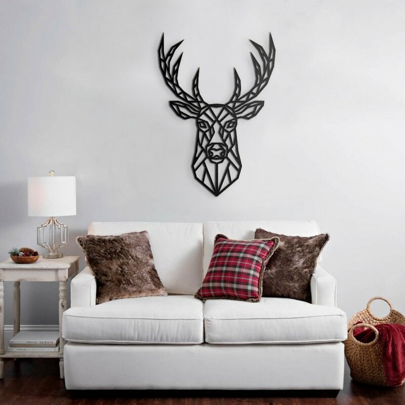 Décoration murale cerf noir cm 62 x 87 h