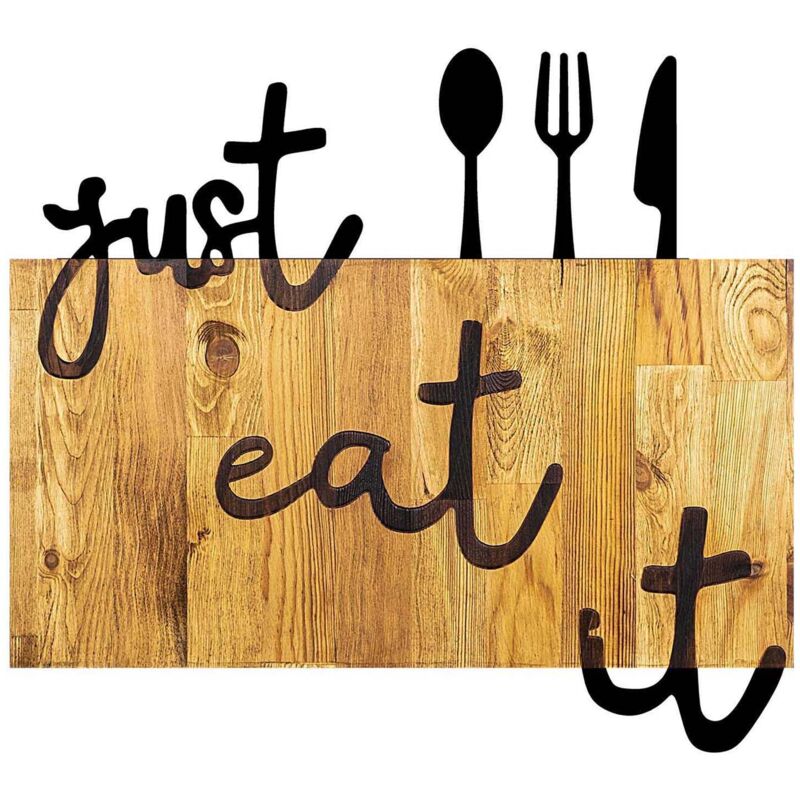 Décoration murale en bois et métal Citation Just Eat It