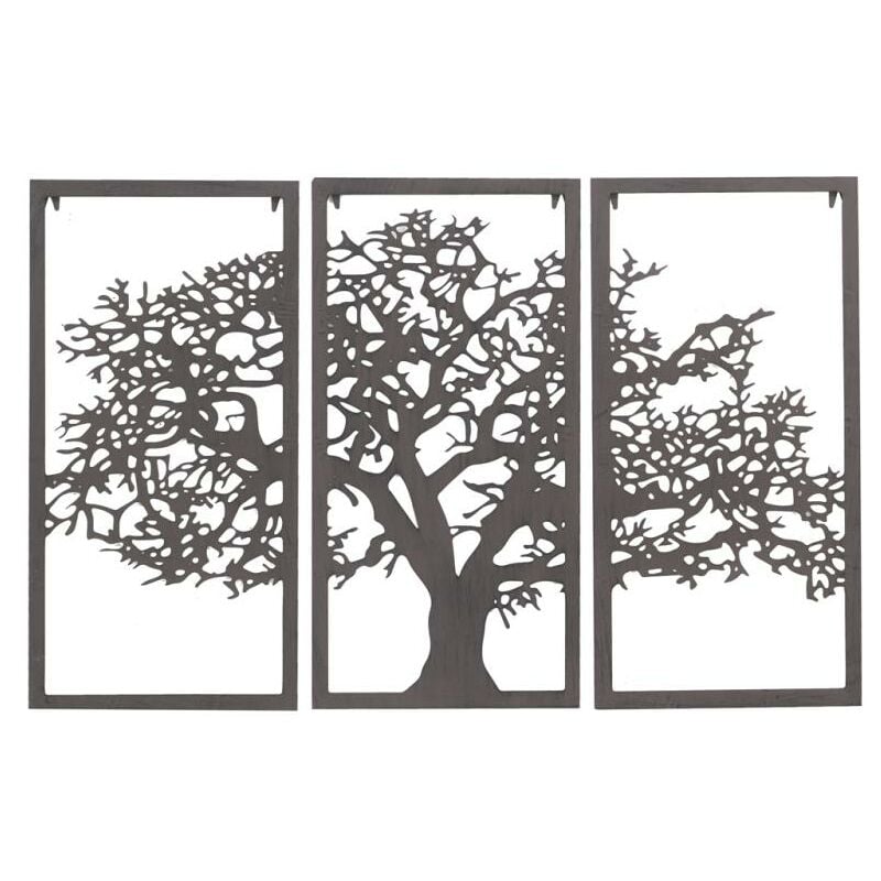 Triptyque Arbre de vie Métal Baobab