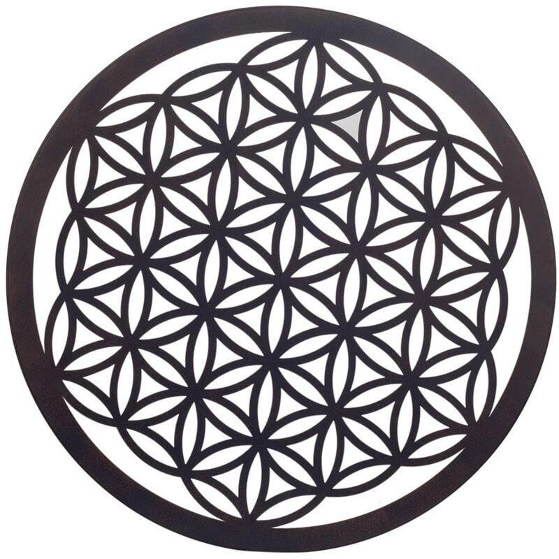 Signes Grimalt Appliquer un mur d'ornement en métal Fleur de noir en métal noir 1x60x60cm 26334