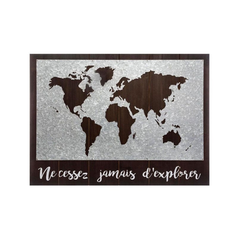 Décoration Murale 'Map Monde' 78cm Naturel