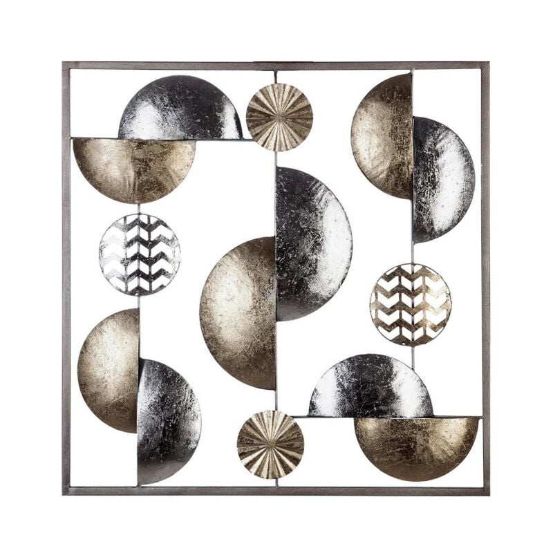 Décoration Murale Métal 'Sphère' 50cm Or & Argent