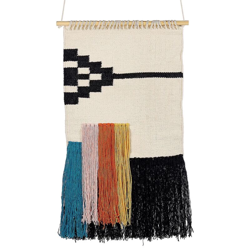 Beliani - Décoration Murale Boho Faite Main avec Pompons en Coton Multicolore Muridke