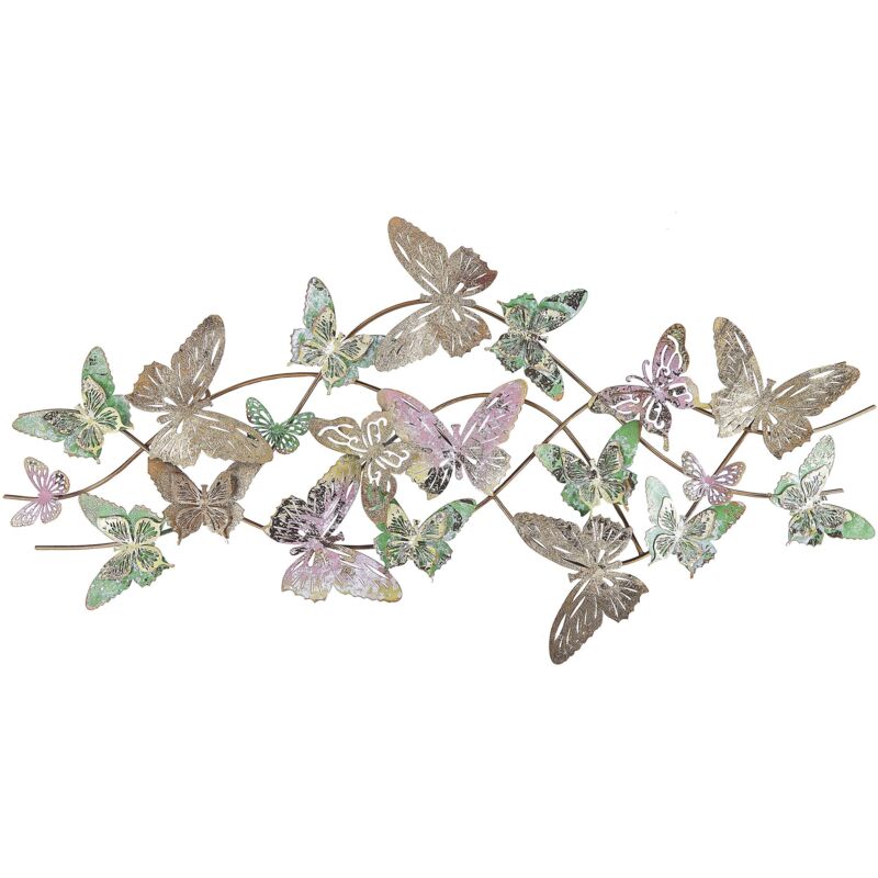 Décoration Murale Design Moderne Finition Précise en Acier Multicolore 53 x 100 cm Gallium