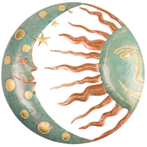 Dcoration murale Soleil et Lune Sculptures de jardin Gris