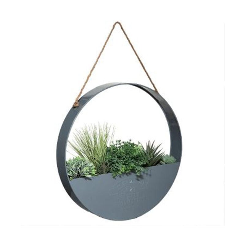 Décoration Murale à Suspendre 'Plante' 44cm Gris