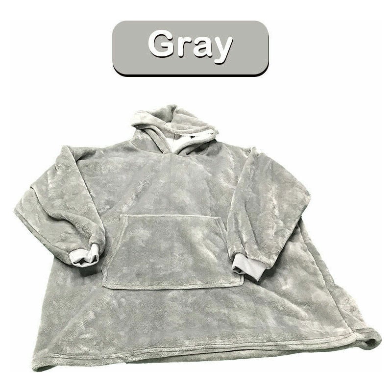 Surdimensionné Hoodie Sweatshirt Couverture chaude Hoodie peluche pull couverture avec capuche gris