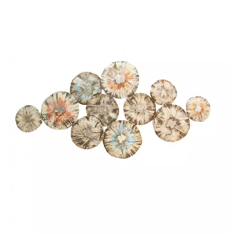 Décoration ronde murale 120x60 cm métal peint florale festive - eyrona