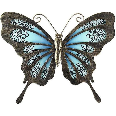 dcorations De Clture De Jardin En Plein Air D'art Mural De Papillon En Mtal Dcorations En Verre Suspendues Pour Patio Ou Chambre  Coucher