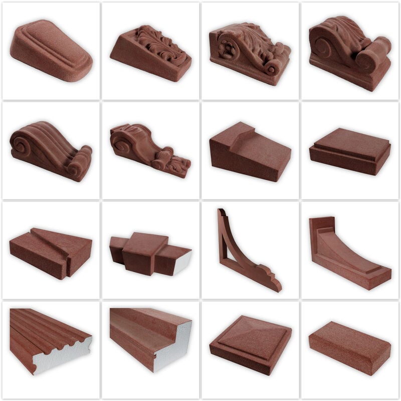 Hexim - Décors de façade / Consoles Fin de séries - eps Styropor avec revêtement en sable de quartz: Profil de 2 mètres YP-5