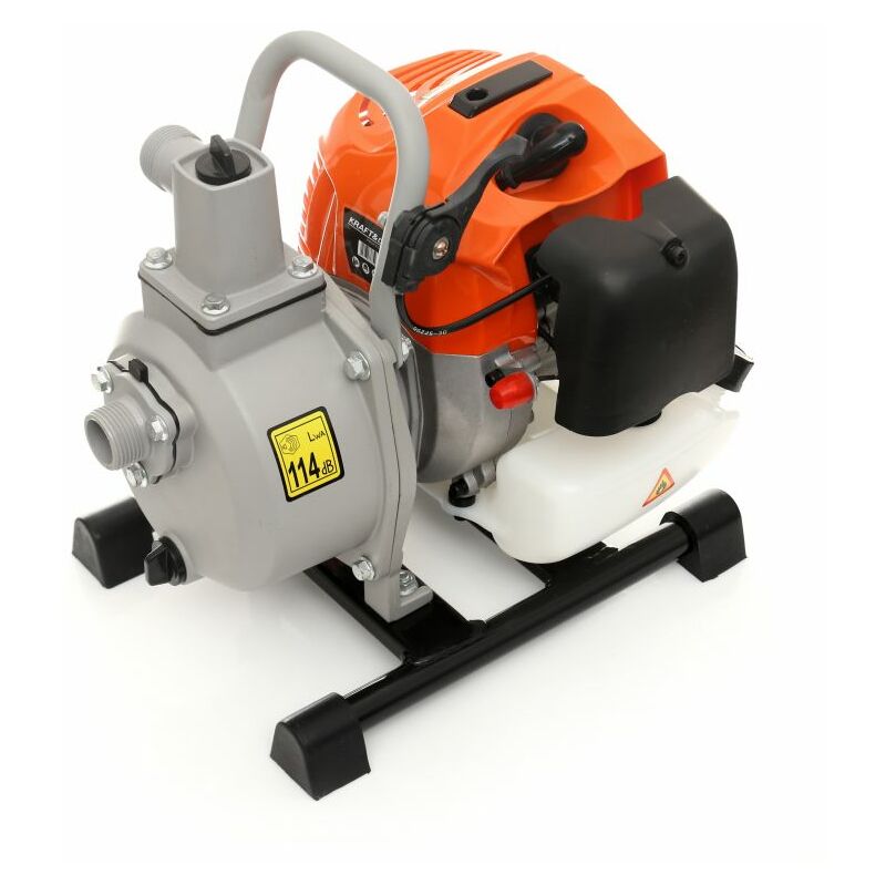 DCRAFT - Bomba de agua térmica caudal 300 L / min - Bomba con agua limpia + cargado + motor de 2 tiempos - Elevación de agua Jardinería - Naranja