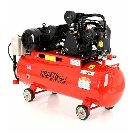 DCRAFT - Compressore olio - Capacità 100 L - Alimentazione 400V/50Hz - Portata 650 L - Rosso