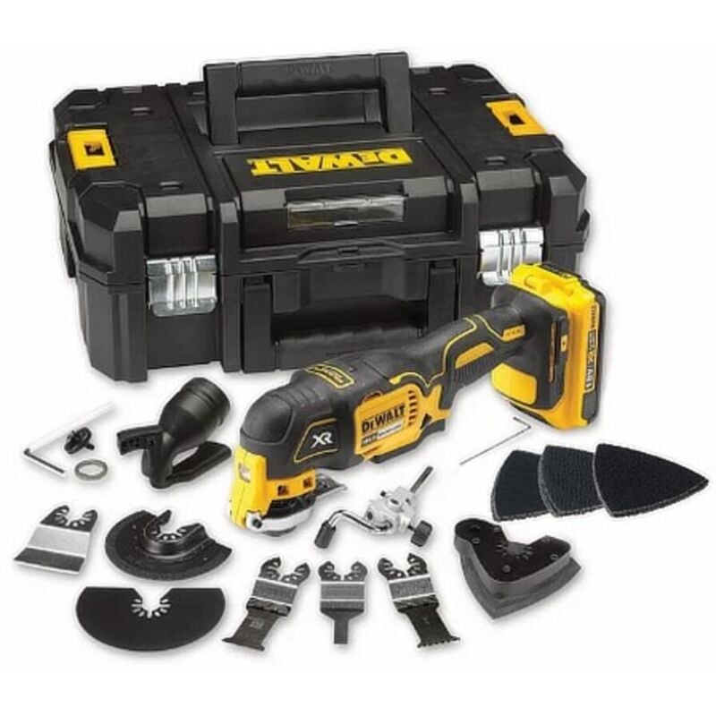 DCS355D1 18V xr Brushless Multi-Tool with Accessory Kit (1 x 2.0Ah Battery and Case) - Dewalt
