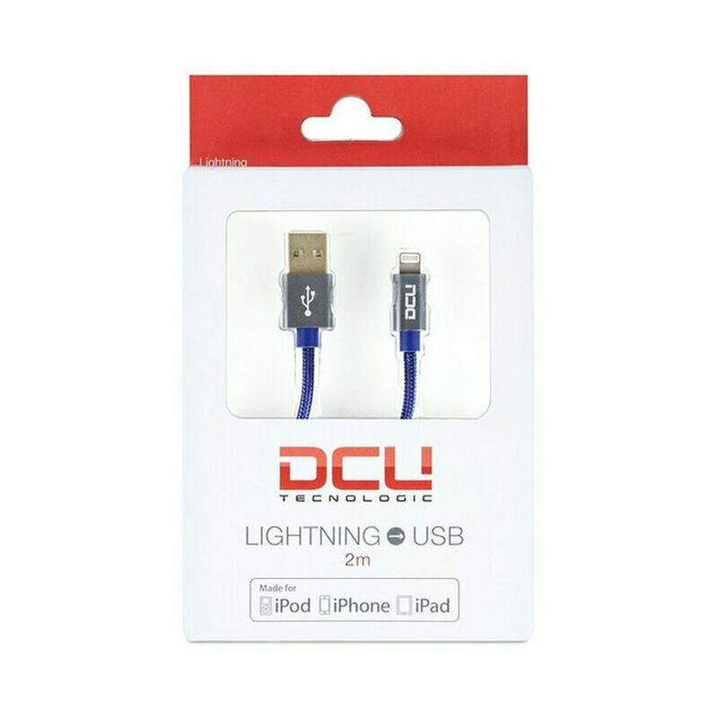 

Cable USB a Lightning DCU 34101250 Azul marino (2 m) - Dcu Tecnologic