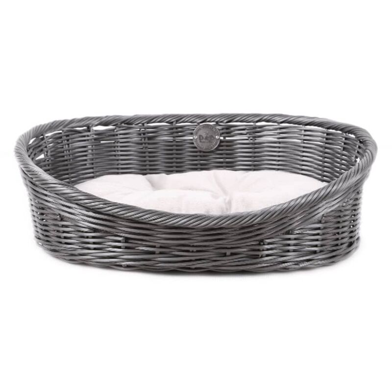 

Cama rústica para mascotas con cojín ratán gris XS - Gris - D&d