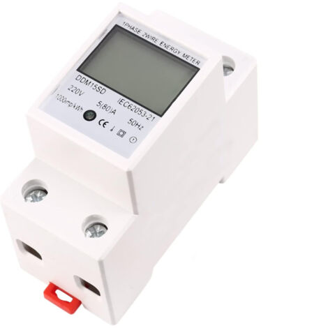 DDM15SD Single-Phase Energy Meter 5(80)A, Modular, 50Hz, DIN Rail, LCD Display