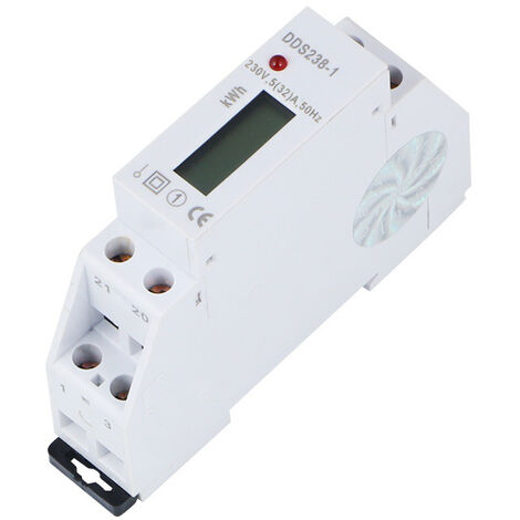 DDS238-1 Sous compteur électrique monophasé, certifié MID, 32A max modulaire, Simple tarif, Affichage LCD.