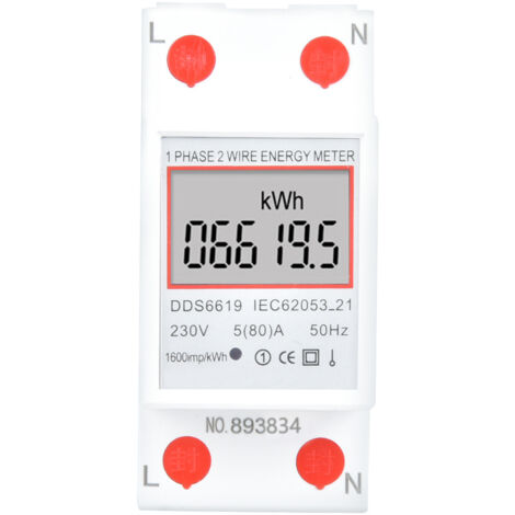 DDS6619-005 Contatore di energia elettrica monofase intelligente, misuratore di potenza su guida DIN a 2 pin