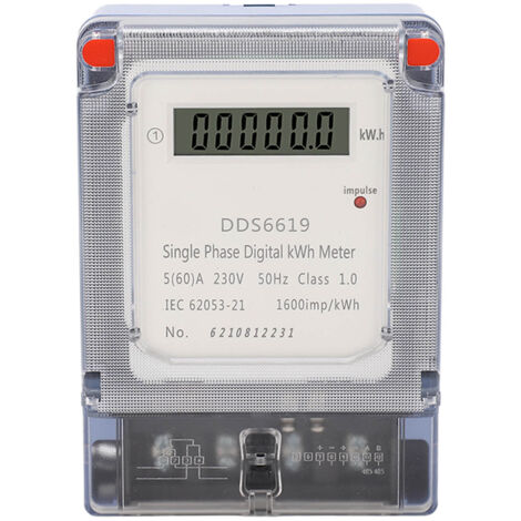 DDS6619-033 Einphasen-2-Draht-Haushaltsenergiezähler 230V mit LCD-Anzeige, feuerfestem PC-Gehäuse, Genauigkeitsklasse 1, Wandmontage - Einfache Überwachung Ihres Stromverbrauchs