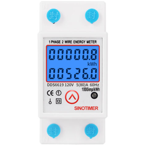 DDS6619-526L-1 Contatore di energia, display retroilluminato ripristinabile, contatore di energia multifunzionale monofase di tipo ferroviario, multimetro microelettronico (110 V)