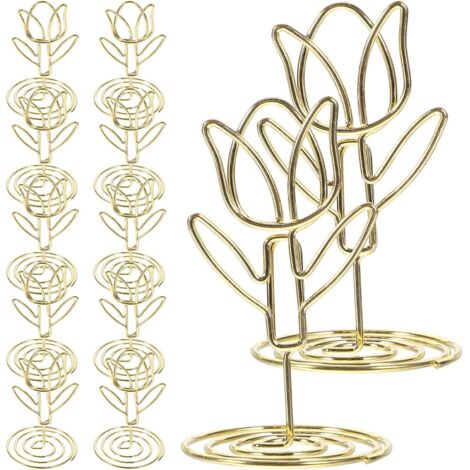 de 10 porte noms de table en forme de tulipe dor e pinces m