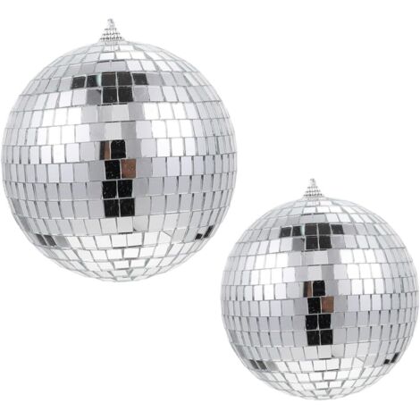 De 2 Miroirs Disco R fl chissants Argent s Suspendre pour D