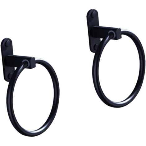 de 2 porte serviettes ronds en aluminium noir sans per age