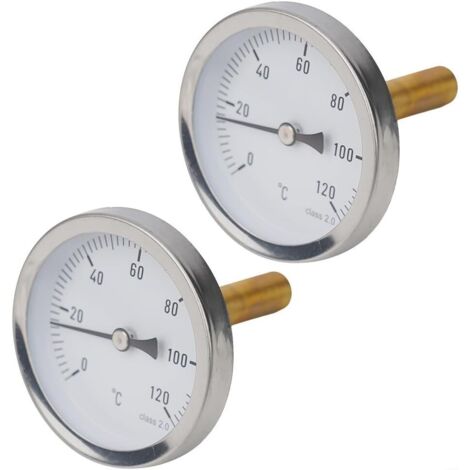 de 2 thermom tres bim talliques de 63 mm pour chaudi res et