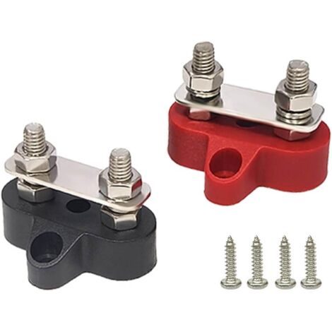 de 2 vis double c blage bornier rouge et noir double boulon