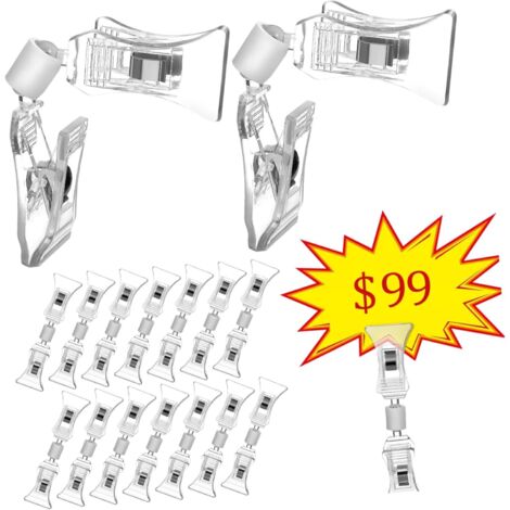De 20 Clips Double Face Transparents Pour Pr sentoirs De