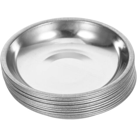 de 20 Mini Assiettes D ap ritif Rondes 8 Cm en Acier