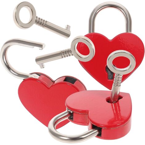 de 3 cadenas en forme de c ur avec cl mini cadenas amour