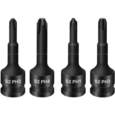 de 4 adaptateurs de douille tournevis cruciforme embouts de
