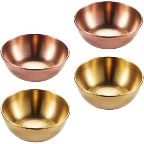 de 4 Assiettes Sauce Rondes en Acier Inoxydable 4 Pi ces