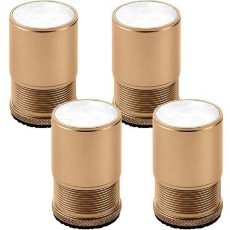 VURAHOME - De 4 Rehausseur Meubles Réglable Métal, XU, Pieds pour Chaise, Table, Canapé, Caisson, Armoire salle bain, Doré, Hauteur 4.7cm-8cm,
